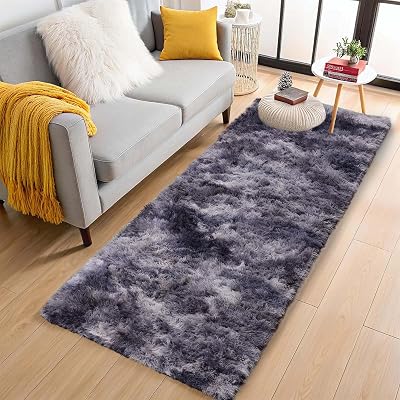 Aspire Homeware Dark Grey Shag Rug 60x220 cm Non Slip Thick Pile