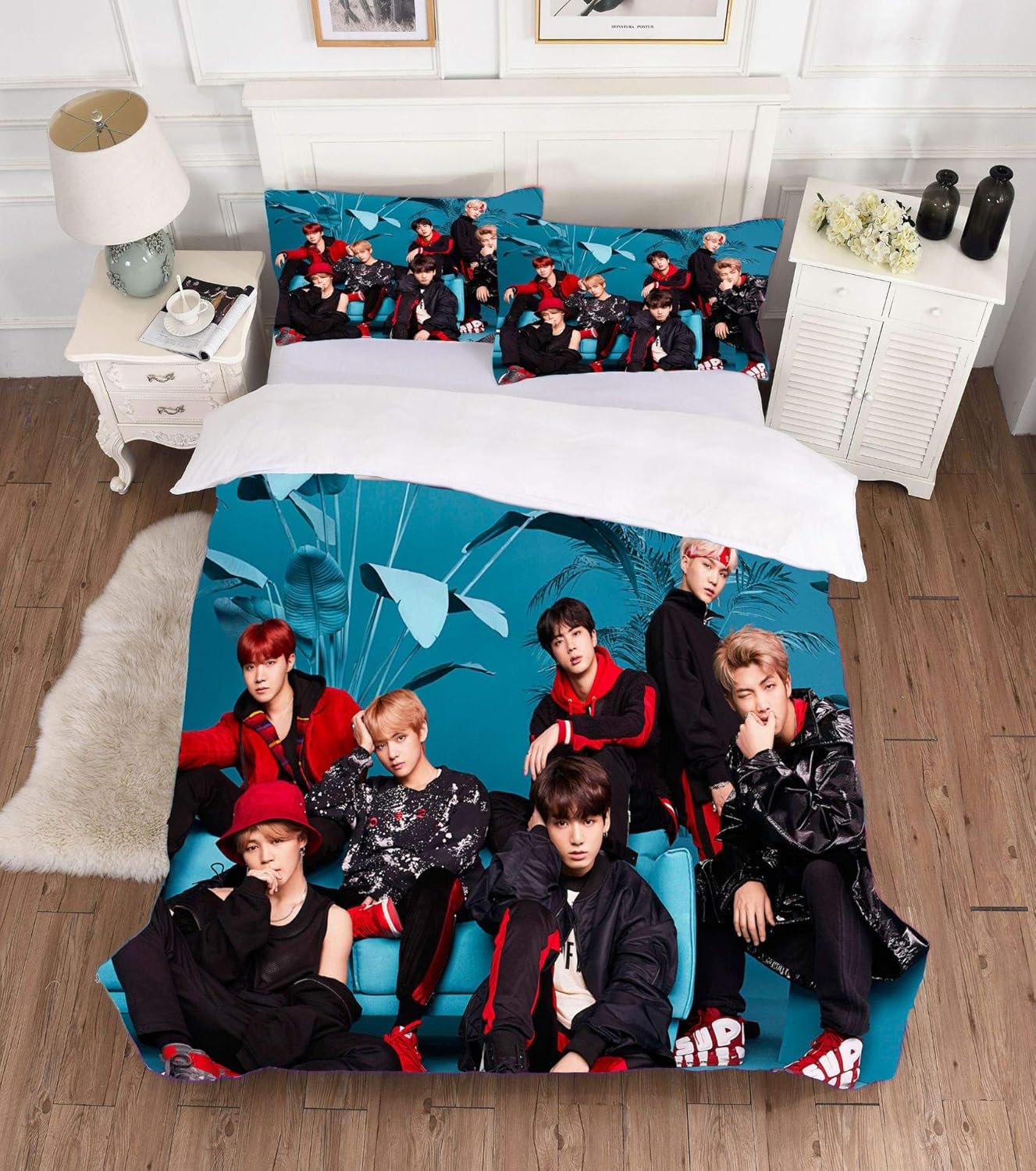 BTS Microfiber Duvet Cover Set, 2Piece Print Bedding Quilt Cover Set
