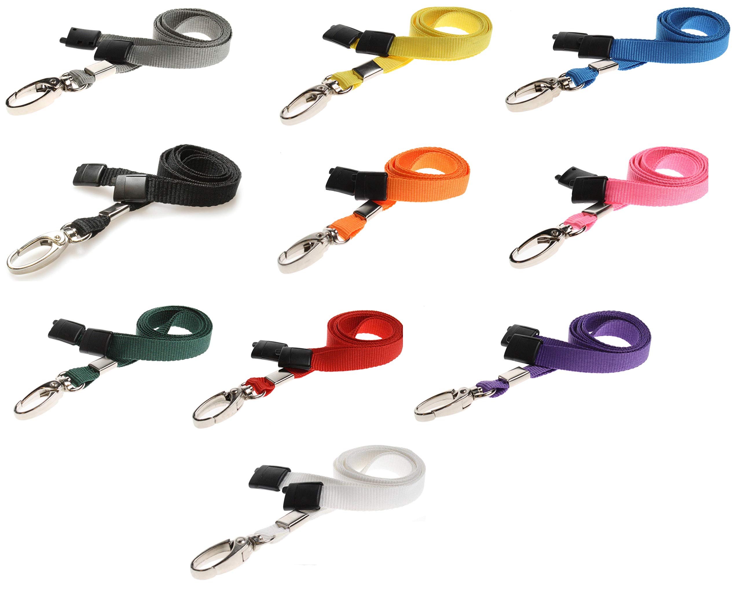 10 ID Card Pass Badge Holder Neck Strap Safety Breakaway Lanyard (Mixed Metal Clip) PCL Media ltd