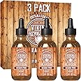 Viking Revolution Men's Beard Oil - Natural Argan and Jojoba Blend, Softens and Strengthens Facial Hair (Cedar and Pine, 3 Pack)