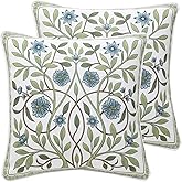 ISAENNE Design Fresh Linen Square Throw Pillow Covers 18