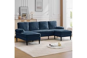 Korser 101" Sectional Couches for Living Room, U Shaped Sofa with Double Chaise Lounge, Modern Chenille Fabric 4-Seat Couch f