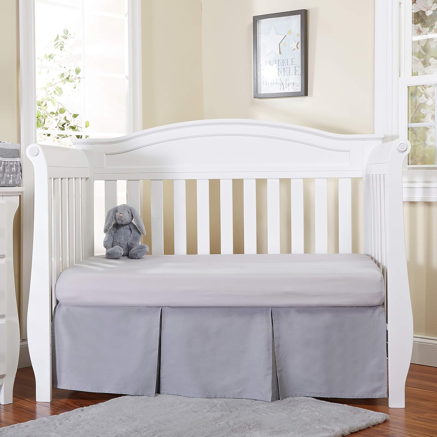 light gray crib