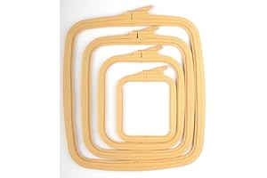 Nurge Beige Plastic Square Embroidery Hoops, Cross Stich Hoop, Punch Needle Hoop (4 Pcs Set)
