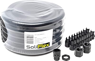 ArmaKit SoliFlex Flexible Conduit 20mm 10 m Coil with 10 Glands and Locknuts