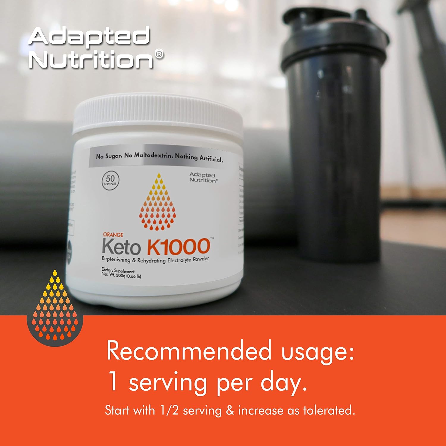 Keto K1000 Electrolyte Powder | Boost Energy & Beat Leg Cramps | No Maltodextrin or Sugar | No Ingredients from China | Delicious Orange, Lighter Stevia Taste | 50 Servings: Health & Personal Care
