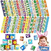 54Pcs Easter Slap Bracelets, Easter Basket Stuffers, Easter Egg Fillers, Easter Egg Hunt Event, Party Favors for Kids, Classroom Prizes Boys Girls School Supplies