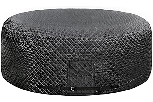 UCEDER Insulated Inflatable Hot Tub Cover,Round Spa Thermal Cover with External Heater/Pump Install Door Design,Energy-Saving and Eco-Friendly for Keeping Warm(Black, 83" D x 28" H)
