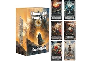 HAN YU BOWEN Elemental Energies Oracle Tarot Cards, Oracle Cards and Tarot Cards for Beginners, Oracle Cards Deck, This deck covers the elements of fire, earth, water, and air, Helping to discover, guide, Change
