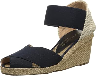 Amazon.com | Andre Assous Women's Erika Mid Espadrille Sandal, Navy, 10 M US | Platforms & Wedges