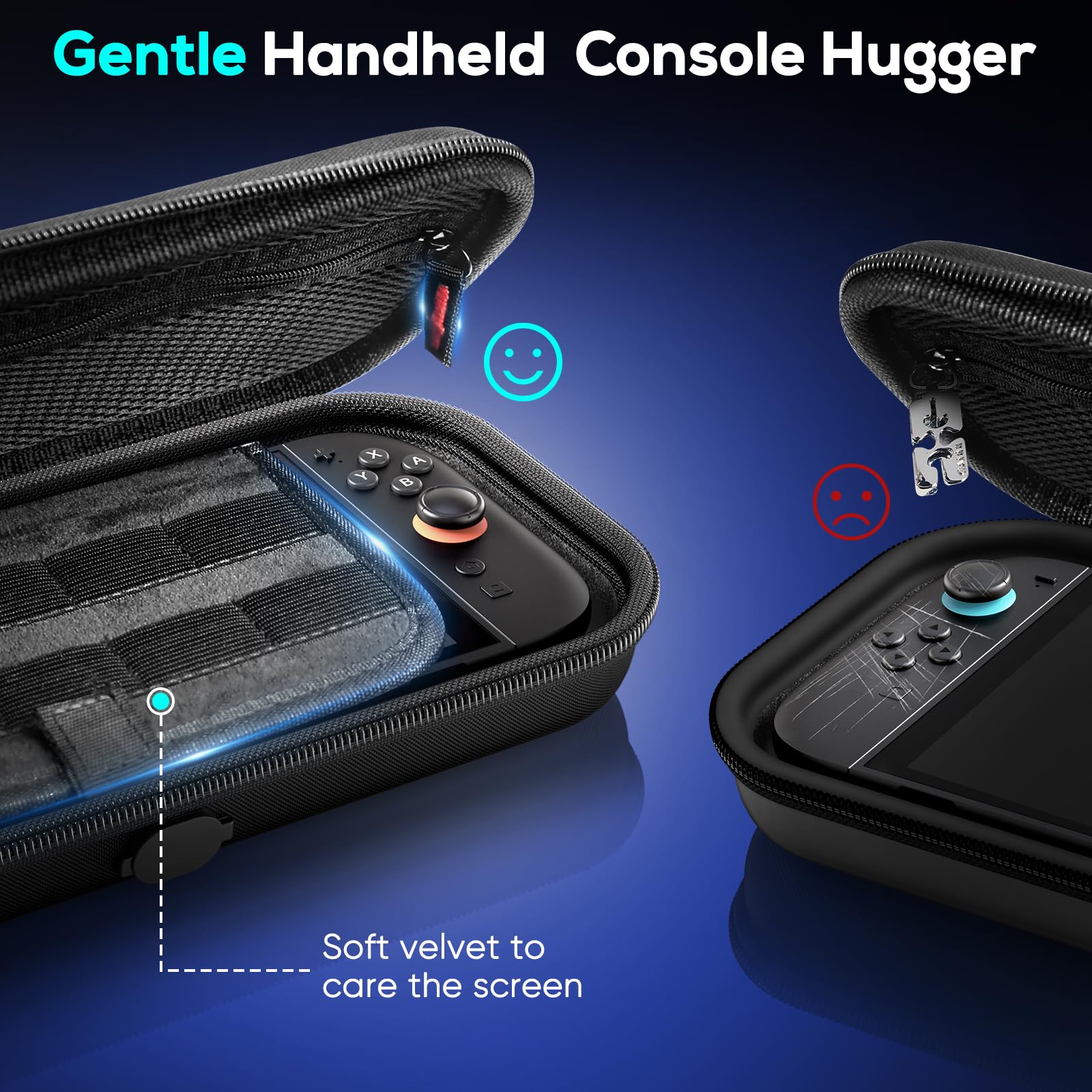 Auarte [Charge Inside Switch 2 Carrying Case for Nintendo Switch 2 Console 2025 / Switch Original/Switch OLED, Slim Travel Carry Case for Switch 2 Accessories with 10 Game Card Storage (Carbon Black)