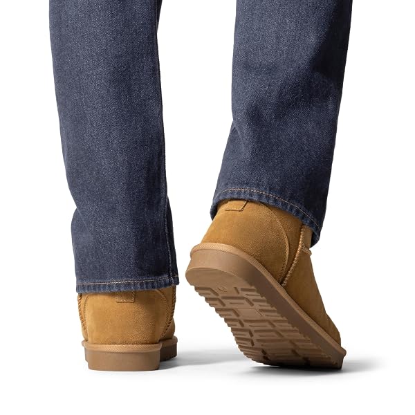 BRUNO MARC MEN’S WINTER BOOTS COZY SUEDE COLD WEATHER OUTDOOR CASUAL WARM FUZZYCLASIC SHORT BOOTS,SIZE 8.5,CHESTNUT,BMUMSB2504