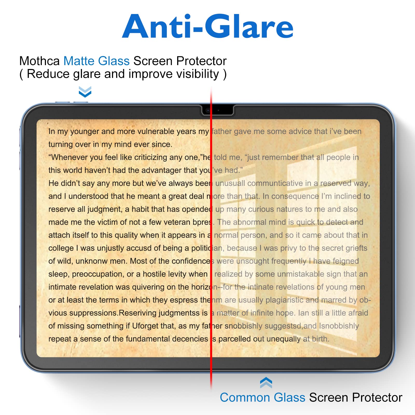 Mothca Matte Glass Screen Protector for iPad 11-inch A16 2025 (11th Generation) / iPad 10th Generation 10.9-inch 2022 Anti-Glare & Anti-Fingerprint Tempered Glass with Alignment Frame, Smooth as Silk