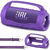 JCHPINE Silicone Cover Case for JBL Flip 7 Portable Speaker, Accessories for JBL Flip 7 Protective Case with Silicone Handle (Purple)