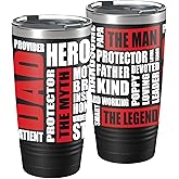 Onebttl Dad Gifts Best Dad Ever Tumbler, for Father's Day, from Daughter, Son, Wife, Stainless Steel Travel Mug 20oz (Full-Wrap Design)
