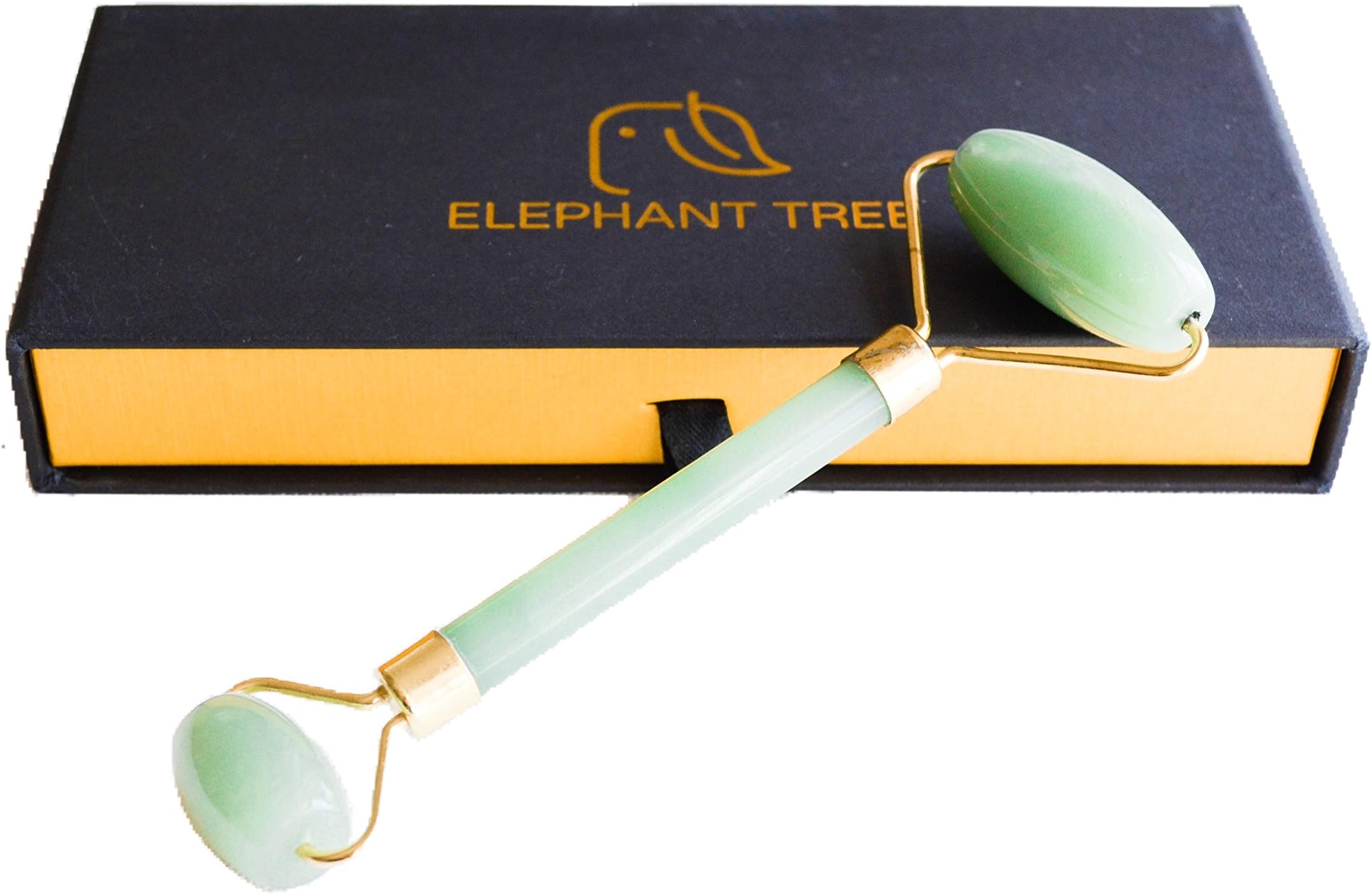 Elephant Tree Jade Roller for Facial Therapy Anti Aging 100% Natural Premium Jade Stone Roller - Handmade Face Massager Anti Wrinkle Jade Roller for Face
