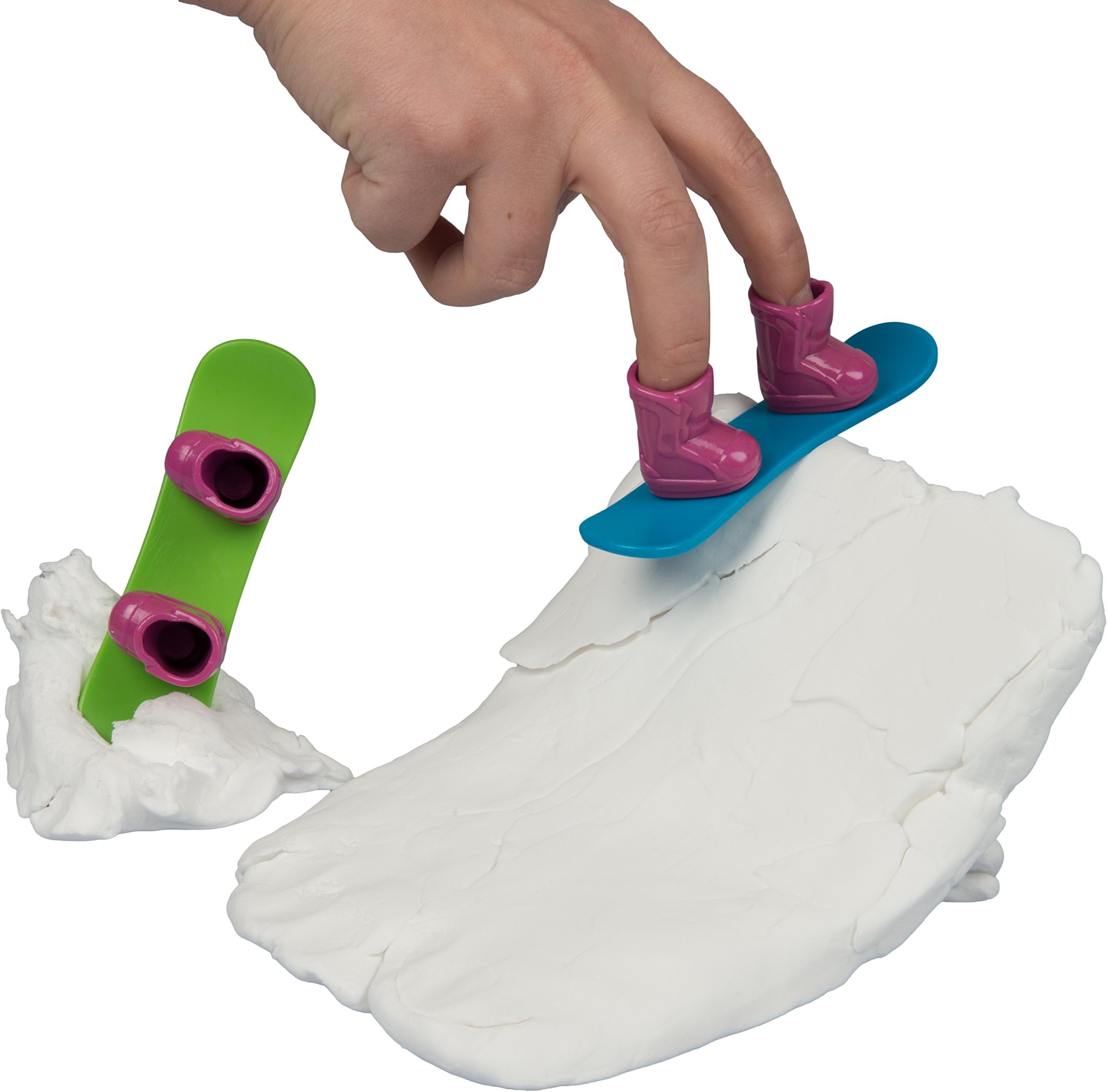 Floof Play Visions Modeling Clay - Reusable Indoor Snow - Build Your Own Snowboarding Park with 2 Included Snowboards