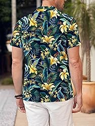 LuckLemocor Mens Hawaiian Shirt Short Sleeve Button