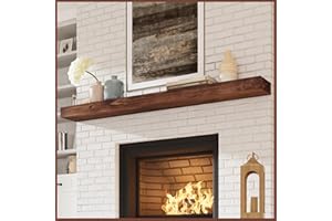 Eshoma Fireplace Mantel - Handcrafted Solid Mantel Shelf for Over Fireplace - Wall Mounted Floating Mantel Shelf with Invisible Brackets - 72 Inch - Walnut