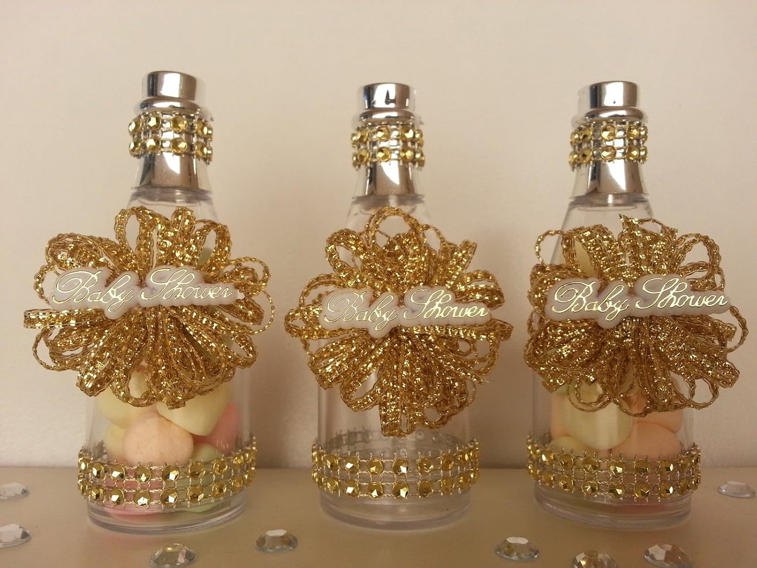 Amazon Com 12 Gold Fillable Champagne Bottles Baby Shower Favors Amazon Com 12 Gold Fillable Champagne Bottles Baby Shower Favors