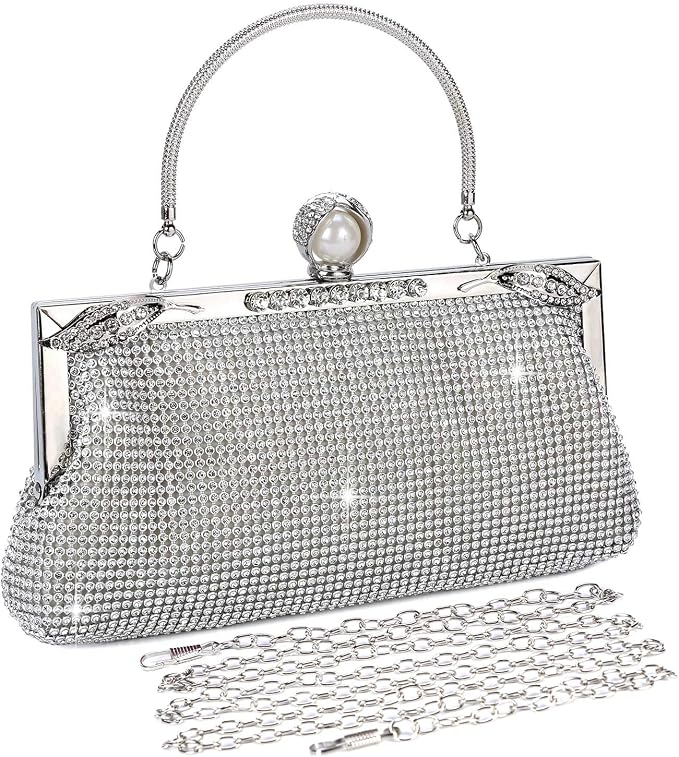 Pochette donna elegante da cerimonia gioiello per ragazza x signora borsa a  busta mano clutch matrimonio sera giorno borsetta con tracolla catena  semplice classica in Ecopelle laminato Donna urban-earth.co.uk
