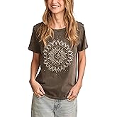 Lucky Brand Womens Embellished Sun Classic Crew