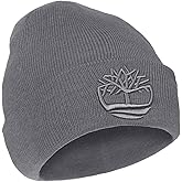 Timberland Men’s Tonal 3D Embroidery Beanie - Soft Knit Winter Hat, Raised Logo, Warm Stretch Fit for Cold Weather Wear