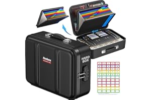 HONLUNU Fireproof Document Box, Hard Case Fireproof Document Organizer with Lock, Water Resistant Safe Box for Important Documents Certificates Laptop Passports, Black