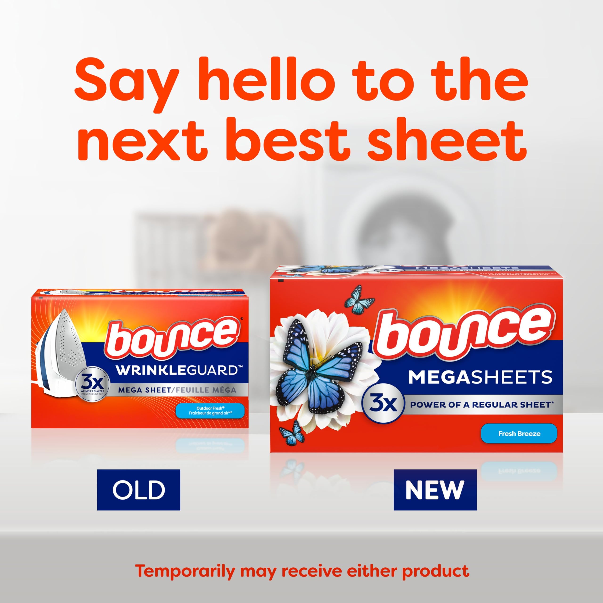 Bounce Mega Dryer Sheets, Fresh Breeze, 130 Count (Packaging May Vary)