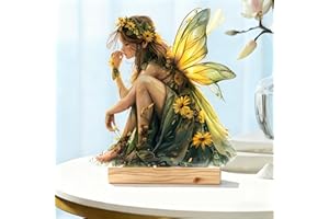 1PC Acrylic Sunflower Fairy Decor - Floral Fairy Desktop Ornament for Home/Office | Ideal Gift for Fantasy Lovers/BJ02-09