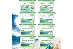 Pureegg Moisture Absorbers Box - 8 Packs, Ocean Breeze, Odor Absorbers, Leakproof Closet Odor Eliminator, Efficient Humidity Absorbers for Laundries, Kitchens, Basements, Under Sinks