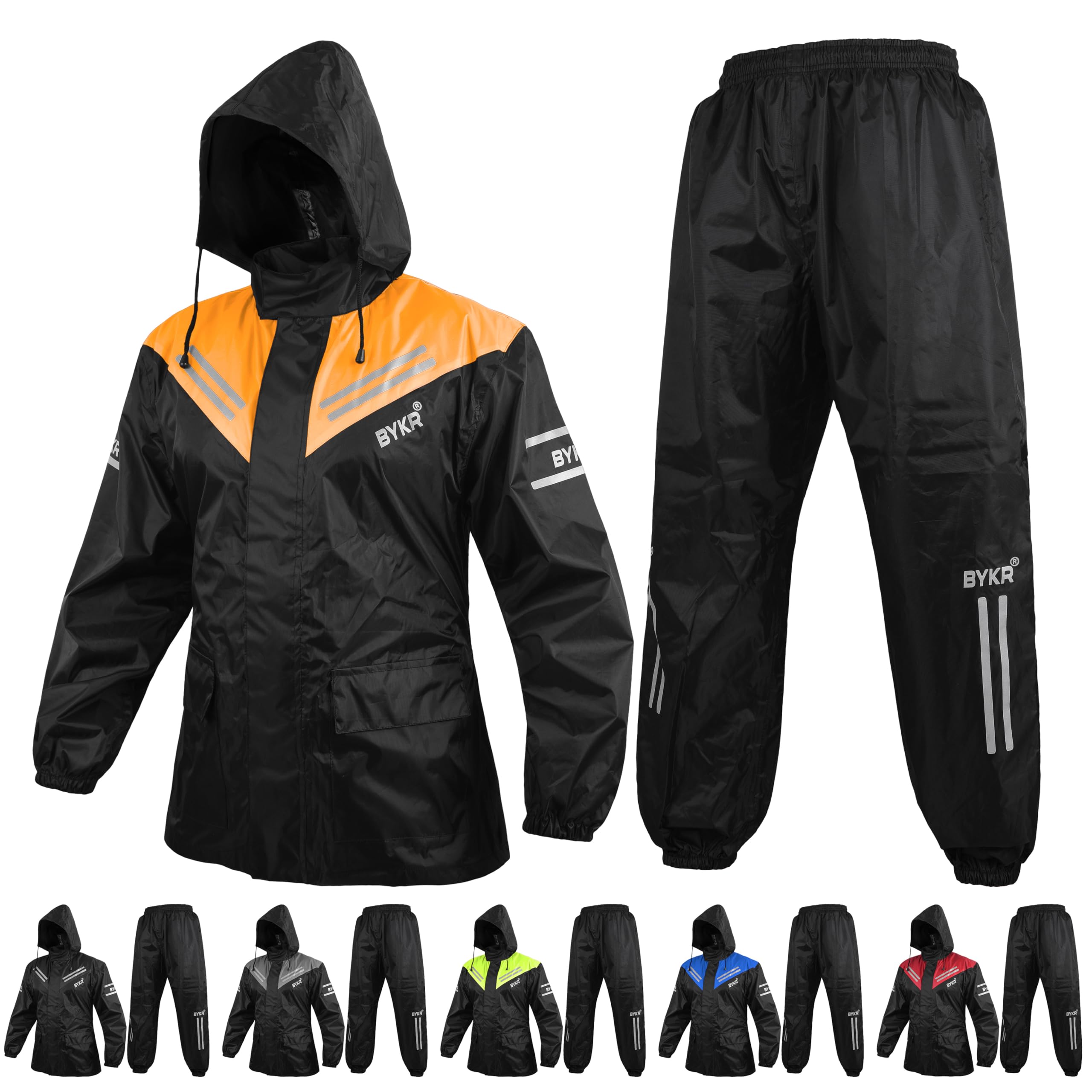 BYKR Waterproof Outdoors Motorcycle Rain Suits for
