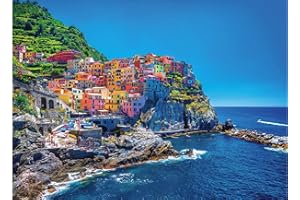 CHENGQISM Jigsaw Puzzles 1000 Pieces for Adults Cinque Terre Italy Landscape Puzzle Natural Scene Hard Puzzles for Adults Teens Kids Interactive Toy Brain Teaser