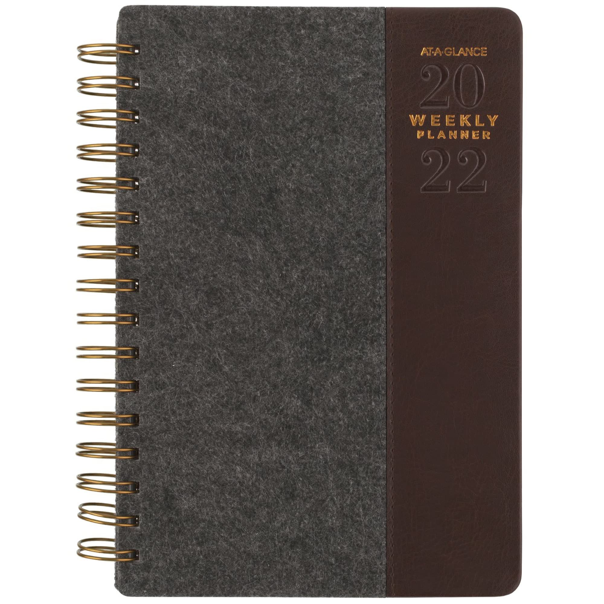 2022 Weekly & Monthly Planner by AT-A-GLANCE, 5-1/2" x 8-1/2", Small, Signature Collection, Gray (11YP20025)
