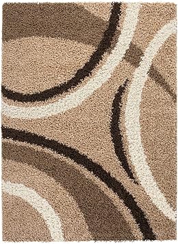Carpet City Teppich Shaggy Design Hochflor Langflor Bogen Streifen Muster Fur Wohnzimmer Schlafzimmer In Braun Beige Creme Grosse 120 X 170 Cm Amazon De Kuche Haushalt
