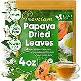 FreshDrinkUS, Premium 4oz Papaya Dried Leaves, 100% Natural & Pure from Papaya Leaves, Loose Leaf Herbal Tea, No Additives, No Caffeine, Vegan