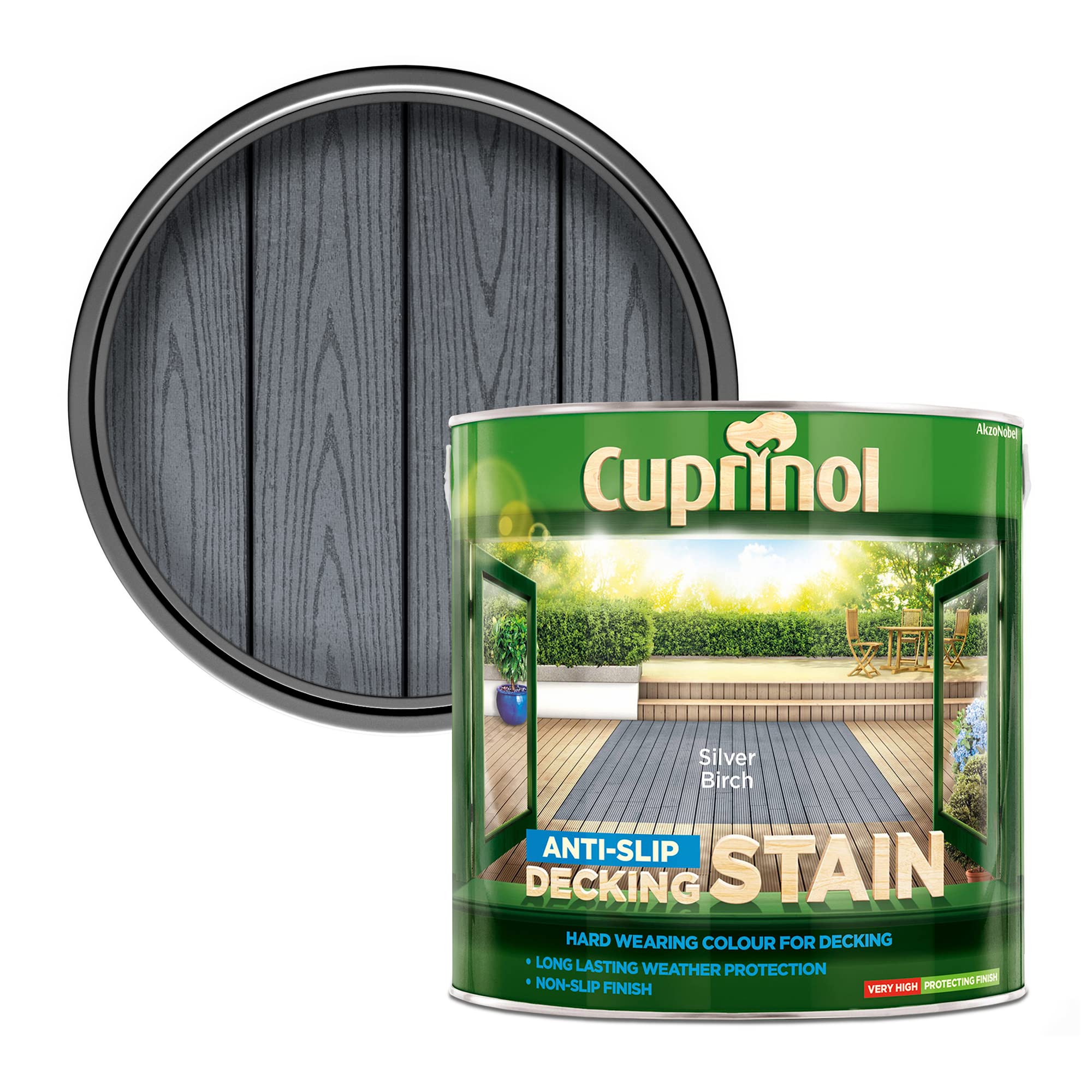 Cuprinol UTDSSB25L Anti Slip Decking Stain Silver Birch 2.5 Litre