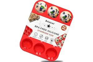 Anaeat Silicone Muffin Pan - Regular 12 Cups Cupcake Tray, Non-Stick Silicone Baking Molds for Making Muffin Cakes, Cupcake, Chocolate, Bread,Tart and Desserts, Just Pop Out