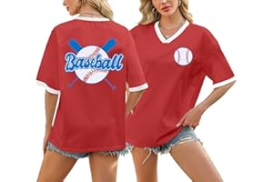 EGELEXY Baseball Mom Shirt Baseball Oversized Tshirt Women Baseball Game Day Season Vacation Short Sleeves Tops