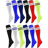 Winterlace Kids Youth Soccer Socks, 12 Pairs Boys Girls Knee High Team Football Athletic Sports
