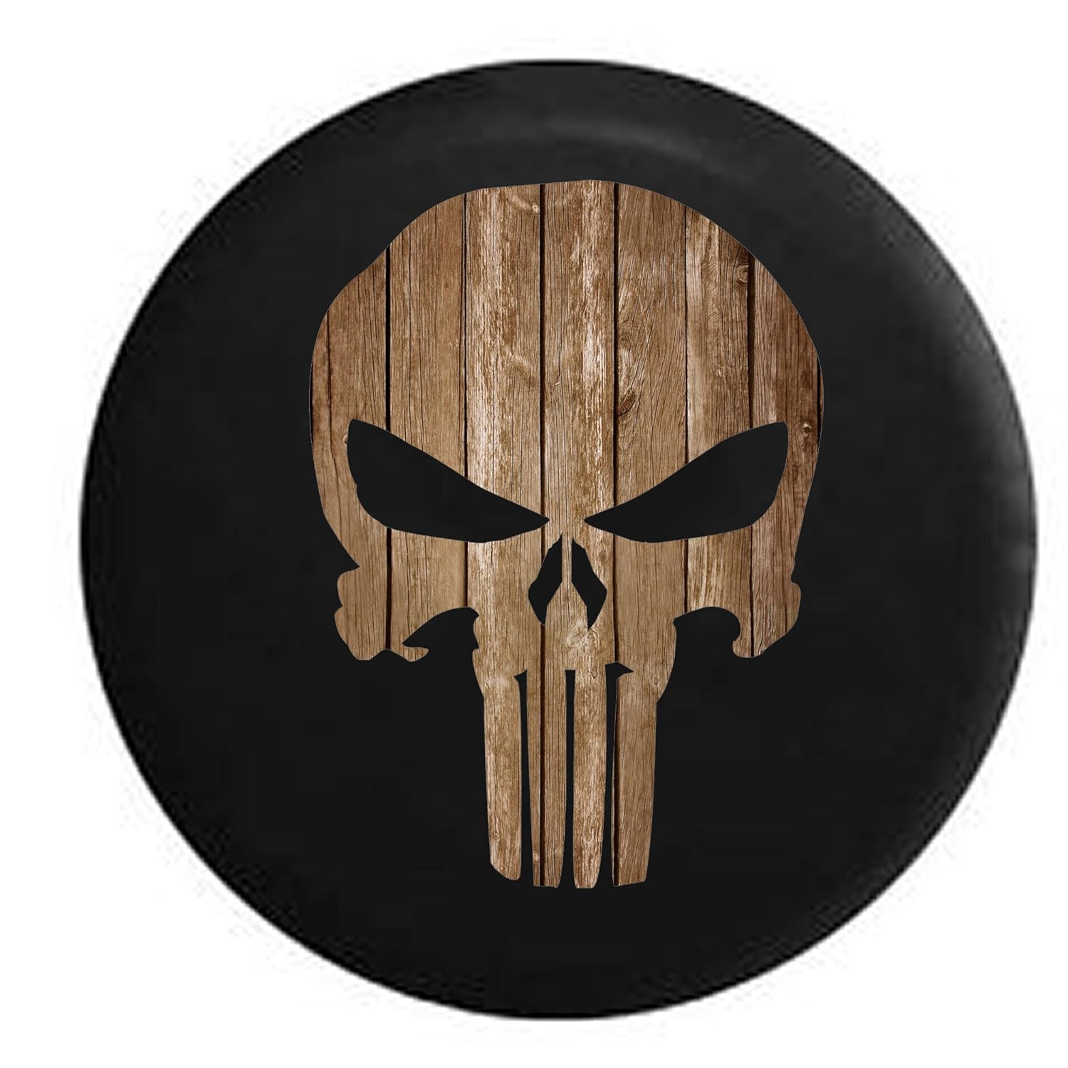 Jeep Punisher Skulls Spare Tire Cover Vinyl Black Distressed