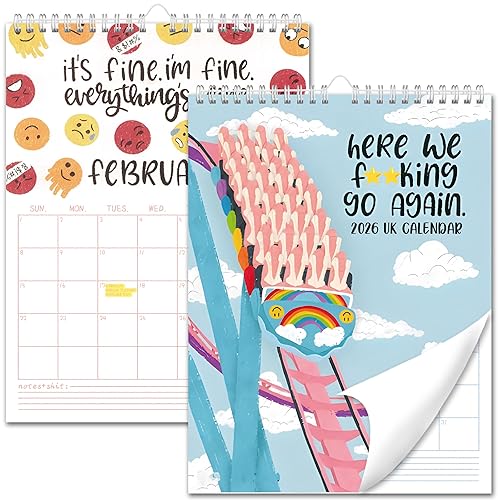 Funny Wall Calendar 2026 for Women UK | Skylight 12-Month Planner with Inspirational Quotes for Organisation, Planning & Scheduling | Unique A3/A4 Gift for Wife, Friend, Colleague