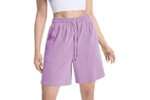 AURIVIZ Womens Cotton Sweat Shorts Casual Summer Short Loose Drawstring Lounge Running Athletic Shorts with Pockets