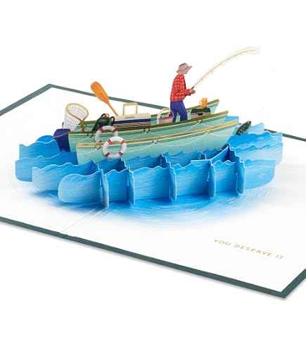 Fishing - Pop up 3D Card Birthday Fun Hobby Special Occasion - UK