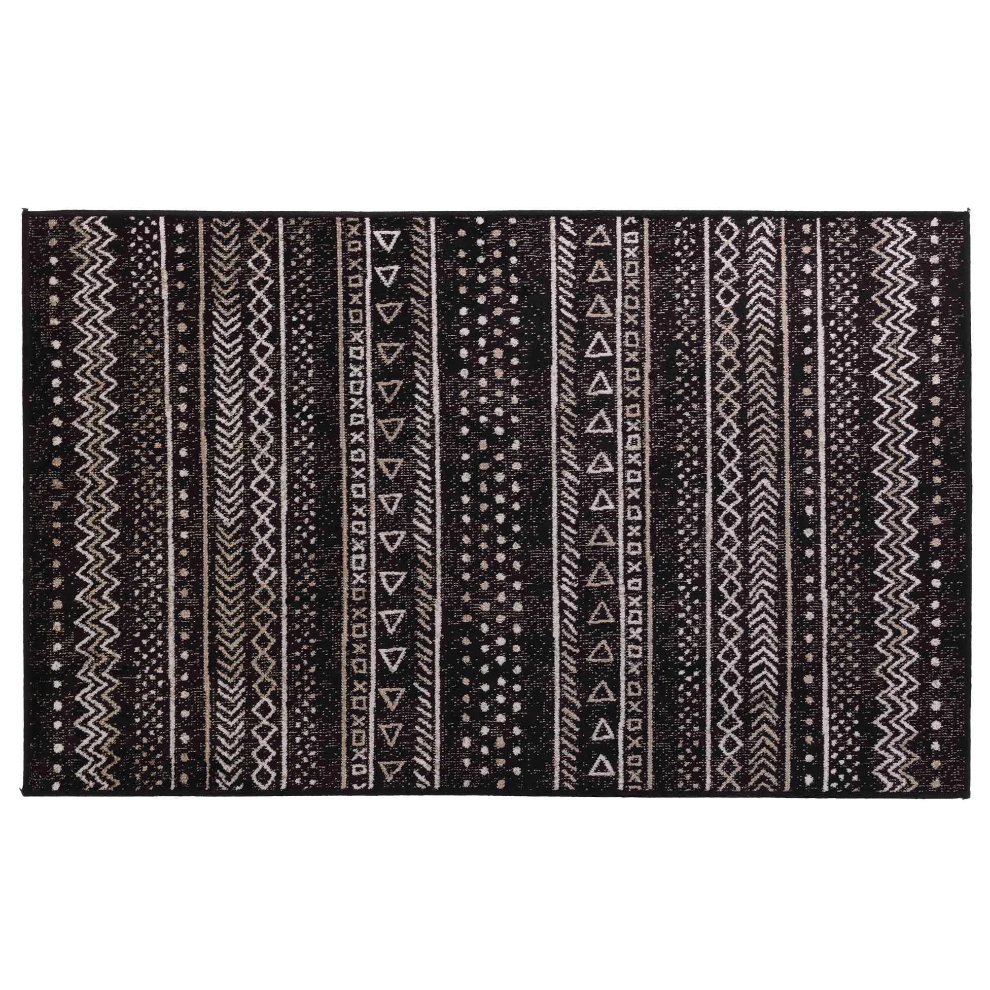 Douceur d'Intérieur, Rug Rectangle (68 x 110 cm) Tallulah Black, Viscose Woven