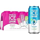 Sparkling Ice Caffeine Variety Pack, Flavored Sparkling Water, Zero Sugar, with Vitamins and Antioxidants, 16 fl oz, 12 count (Citrus Twist, Black Raspberry, Blue Raspberry, Strawberry Citrus)