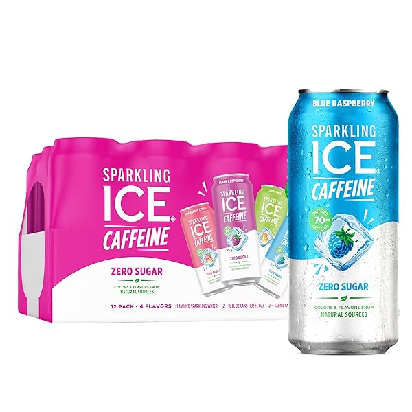 SPARKLING ICE CAFFEINE VARIETY PACK, FLAVORED SPARKLING WATER,...