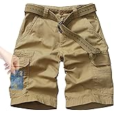 GSGGIG Mens Shorts, Camo Cargo Short for Men, Relaxed Fit Casual Work Khaki Bermuda Short 11" with Multi Pockets