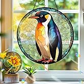 Bimkole Penguin Sun Catchers Indoor Window - Animals Acrylic Suncatcher Hanging Decoration for Living Room Bedroom Summer Home Balcony Outdoor Garden Ornaments Decoration 7.8x7.8 Inch