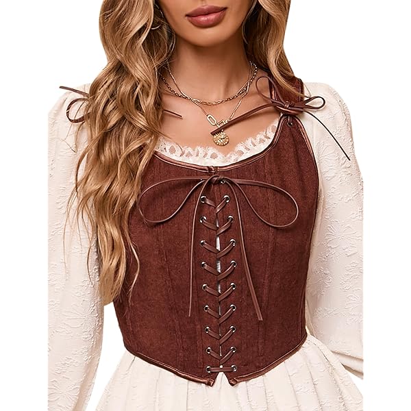 Amazon.com: KOJOOIN Women's Vintage Corset Lace-Up Fishbone
